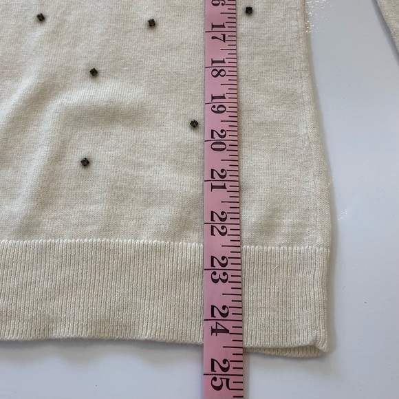 Ann Taylor Wool Blend V-Neck Sweater With Rhinestones Size S - Picture 7 of 8